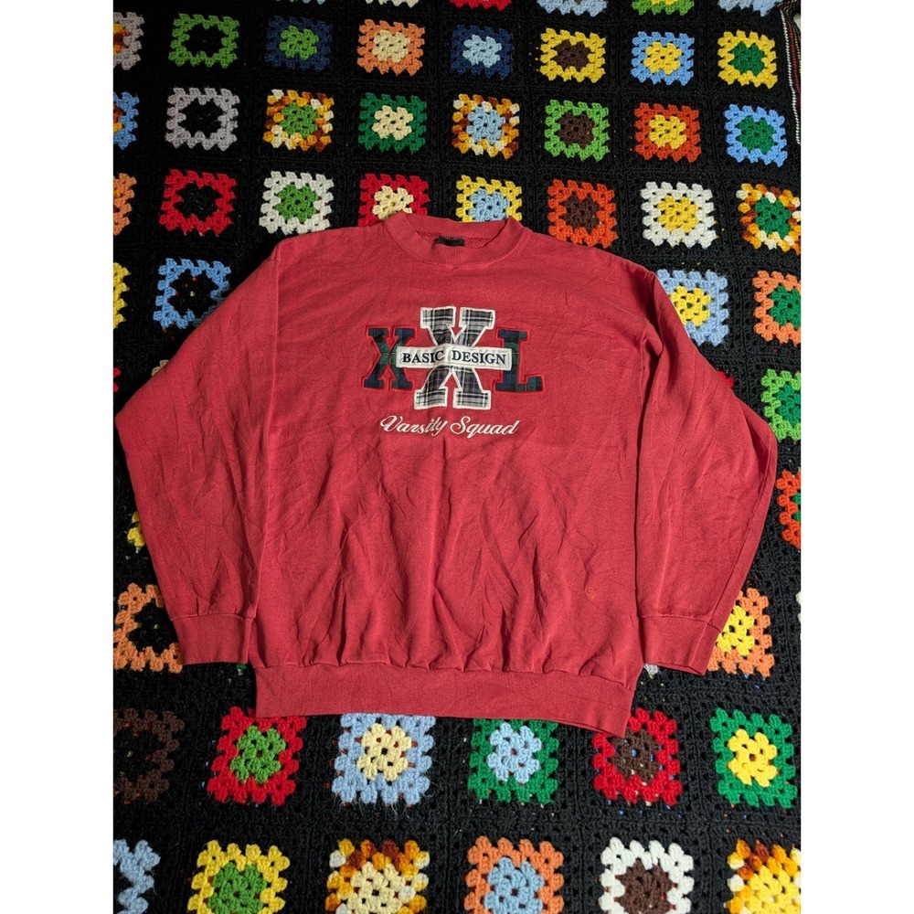 Vintage TSI Pullover Sweater‎ Men's Large Varsity Squad Red 1990s
